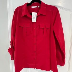 Notations button down blouse